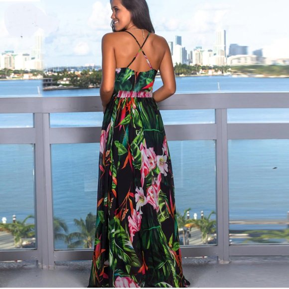 2021 Summer Sling Cross Maxi Dress - Picture 2 of 6